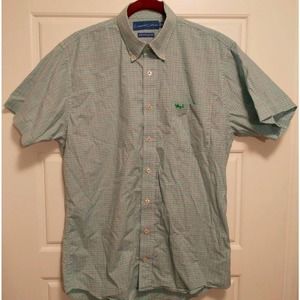 Coastal Cotton Uninhibited Button Down Shirt. Men's Medium. Purple/Green.
